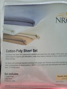 Massage Table Cotton-Poly Sheet Set in White